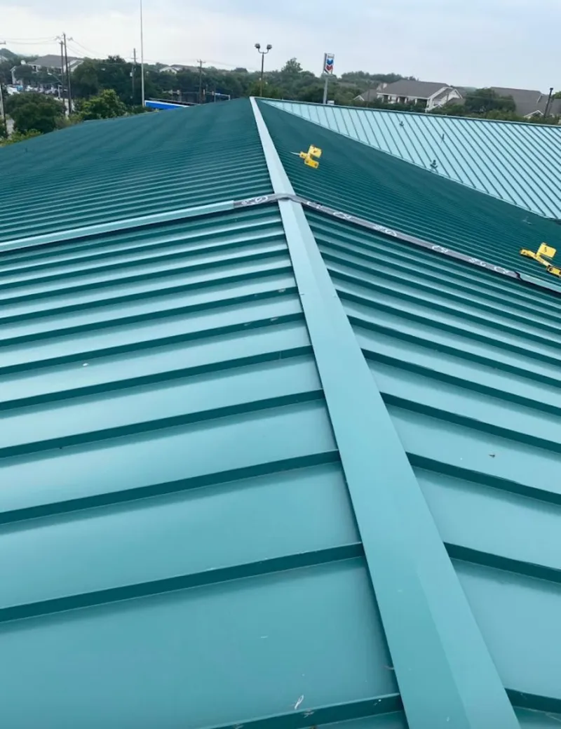 Green commercial metal roof ridge and valley for Metal Roof Repair in Key Largo
